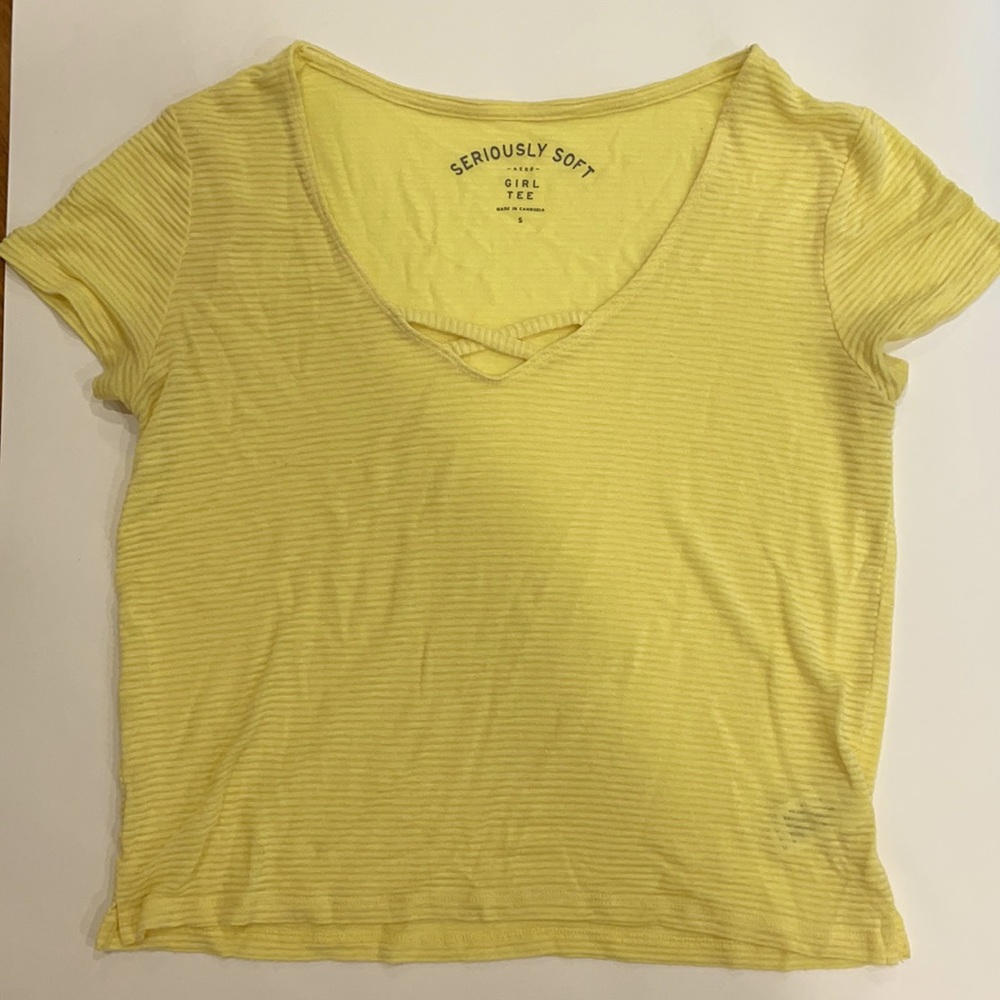 Aeropostale Casual Yellow Tee